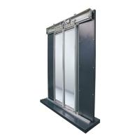 ÖZBEŞLER GLASS 2 PANEL RIGHT TELESCOPIC 900 AUTOMATIC FLOOR DOOR