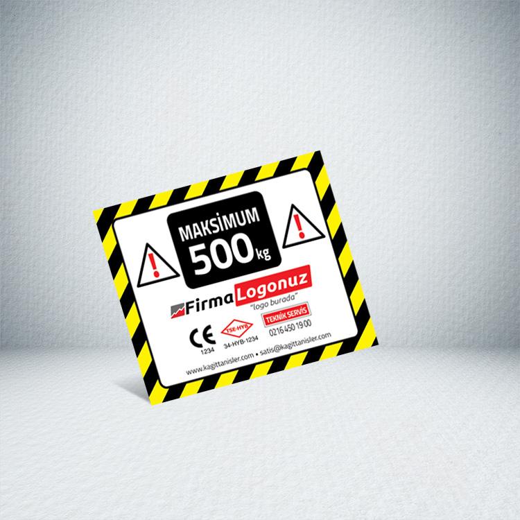 Max 500 Kg Carrying Capacity Label