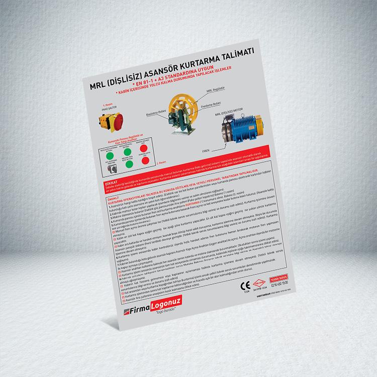 MRL LIFT MACHINE WITHOUT ROUND RECOVERY INSTRUCTION LABEL